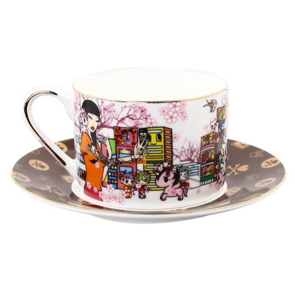 NWT TOKIDOKI Around the World Ceramic Cup & Saucer